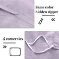 thumbnail image 4 of NEXHOME PRO Duvet Cover Set 100% Washed Cotton 3 Pieces Linen Breathable Soft Durable Duvet Cover Bedding Set with Zipper Closure, Queen Size Purple Lavender(Comforter Not Included), 4 of 7