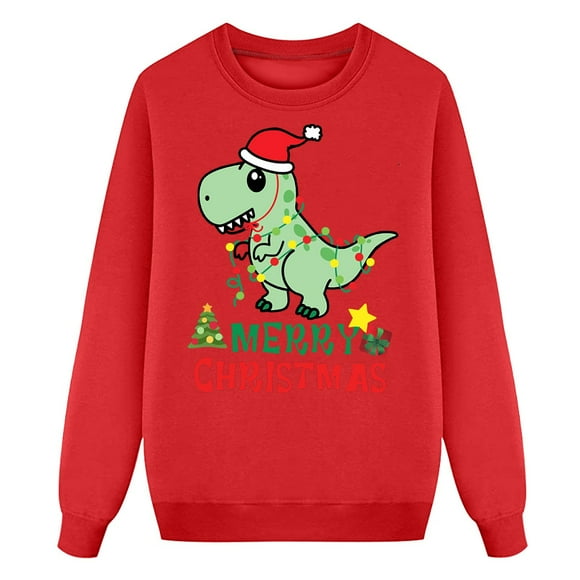 Chandail Mignon pour Grande Enfant pour Adolescentes Chandail à Capuchon Floral Veste de Survêtement pour Bébé Fille pour Filles Chandail à Capuchon Enfants Chandail à Capuchon à Fermeture Éclair Enfants Chandail de Noël Garçons Noël Père Noël Dinosaure Chandail Graphique Rouge 11-12 Ans