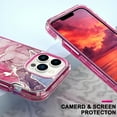 thumbnail image 4 of Allytech Marble Case for Apple iPhone 13 6.1" -  Military Grade Protective Shockproof Anti-scratch Fashion Marble Design Cover Case for Women Girls - Pink Marble, 4 of 5
