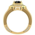 thumbnail image 3 of Large Black Diamond Engagement Ring 18K Gold Halo Rings for women 7.30 mm 6.35 carat (G,VS1), 3 of 5