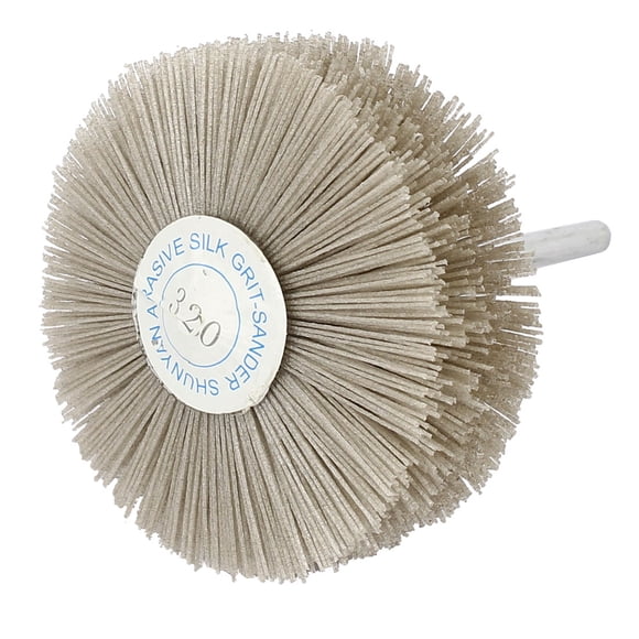 Cepillo de nylon abrasivo de 6 mm de vástago y 82 mm de diámetro, herramienta de molienda de grano 320
