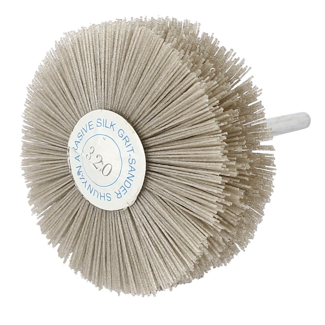 Cepillo de nylon abrasivo de 6 mm de vástago y 82 mm de diámetro, herramienta de molienda de grano 320