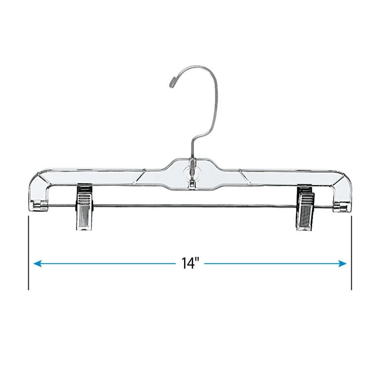 14 inch Clear Plastic Skirt and Pants Hangers - Pack of 20