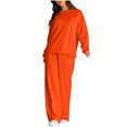 thumbnail image 6 of HAPIMO Women's 2 Piece Outfits Fall Casual Long Sleeve Pullover Tops Wide Leg Pants Sets Sweatshirts Pockets Tracksuits Orange XXL, 6 of 8