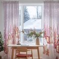 thumbnail image 3 of Pink Christmas Sheer Curtains 84 Inches Long, Xmas Farmhouse Snowflake Tree Light Filtering Window Curtains for Living Room/Bedroom, Rod Pocket Voile Sheer Curtain Drapes, 52"W x 84"L, 2 Panels, 3 of 9