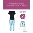 thumbnail image 2 of MeMoi Women's Hanukcat Two-Piece PJ Set in a Bag - Womens - Female, XL, Blue Frost, 2 of 10