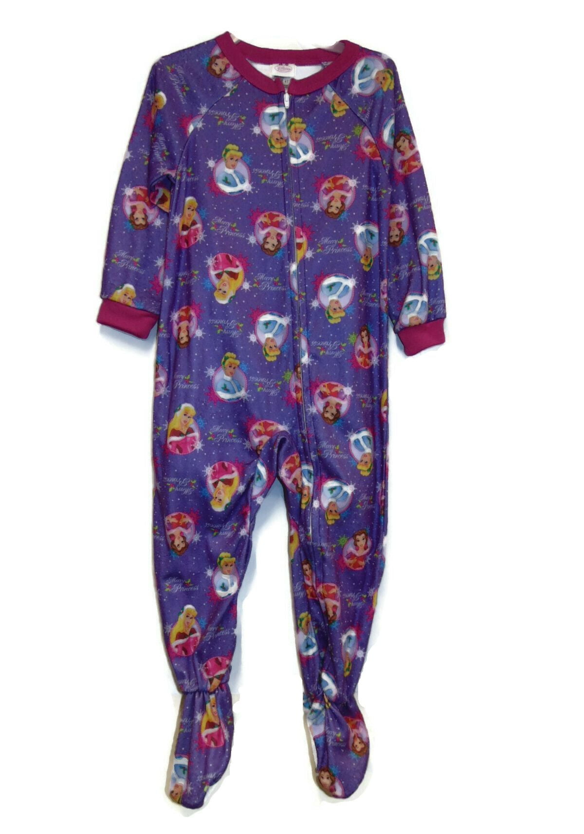 Disney Princesses Merry Princess Purple Print Christmas Pajama Sleeper