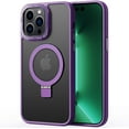 thumbnail image 5 of Compatible with iPhone 15 Pro Max Case with Ring Stand 180° Rotatable Magnetic Kickstand Invisible Holder Frosted Translucent Fashion Luxury Protection Shockproof Case for Women Girls Man, 5 of 10