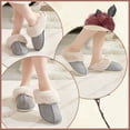 thumbnail image 3 of Womens Slipper Memory Foam Fluffy Soft Warm Slip On House Slippers,Anti-Skid Cozy Plush for Indoor Outdoor(Grey), 3 of 7
