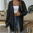 thumbnail image 4 of gakvbuo Long Cardigan Sweaters For Women Women Casual Hollow Out Solid Color Buttonless Jacket Cardigan Tops, 4 of 8