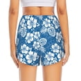 thumbnail image 2 of Lsque Leaves And Flowers Printed Women's Running Shorts with Liner Pockets,Elastic Quick Dry Workout Athletic Gym Yoga Shorts,Womens High Waist Shorts-Medium, 2 of 9