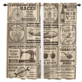 thumbnail image 2 of Vintage Newspaper Curtains For Living Room Kitchen Curtain Bedroom Decorative Window Treatments Home Essentials Drapes, 2 of 6