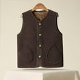 thumbnail image 4 of Lixiuxyad Jacket for Women Women's Autumn And Winter And Thick Imitation Lamb Wool Vest Warm Vest Brown, 4 of 5