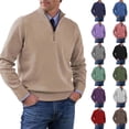 thumbnail image 4 of Men's Quarter Zip Mock Neck Sweater Long Sleeve Classic Fit Casual Work Pullover, 4 of 4