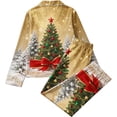 thumbnail image 6 of Enjoytime Christmas Womens Pjs Sets Print Button Down Long Sleeve Shirts Pants 2 Piece Sleepwear Xmas Soft Plus Size Pajama Set, 6 of 6