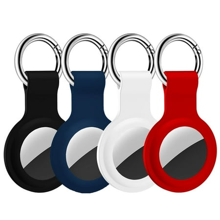 

Gazdag-4 Pack Silicone Case for Airtags with Keychain Protective Cover for Air tag Key Finder Tracker Pet Dog Itag Collar Necklace Airtag Accessories Holder