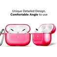 thumbnail image 4 of Airpods Pro Case, GMYLE Clear Protective Shockproof Earbuds Wireless Charging Case Cover Skin 2019 2020, Compatible for AirPods Pro (Neon Pink), 4 of 6