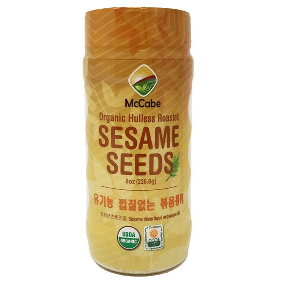 McCabe Organic Hulless Roasted Sesame, 8oz, USDA Organic Certified, CCOF Certified Organic, Roasted & Packed in USA