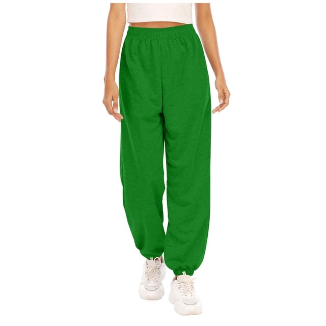 Timegard Pantalon de Survêtement pour Femmes, Taille Haute Élastique, Bas Resserré, Athlétique, Ample, Course, Entraînement