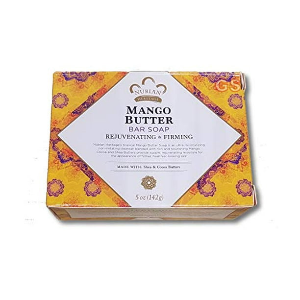 Nubian Heritage Mango Butter Bar Soap with Shea & Cocoa Butter, Vitamin