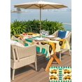 thumbnail image 5 of Outdoor Tablecloth with Umbrella Hole for Patio/Picnic/Party/Camping, Yellow Truck Waterproof Table Cloth Rectangle Table Cover Washable, Stars Green Checkered Modern Farmhouse Art (52"x 70"), 5 of 8