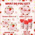 thumbnail image 4 of Strawberry Baby Shower Decorations, 150Pcs A Berry Sweet Baby  on the Way Decorations Tableware Sweet Baby Strawberry Plates and Napkins Cups for Girls Strawberry Baby Shower Supplies, Serve 25, 4 of 6
