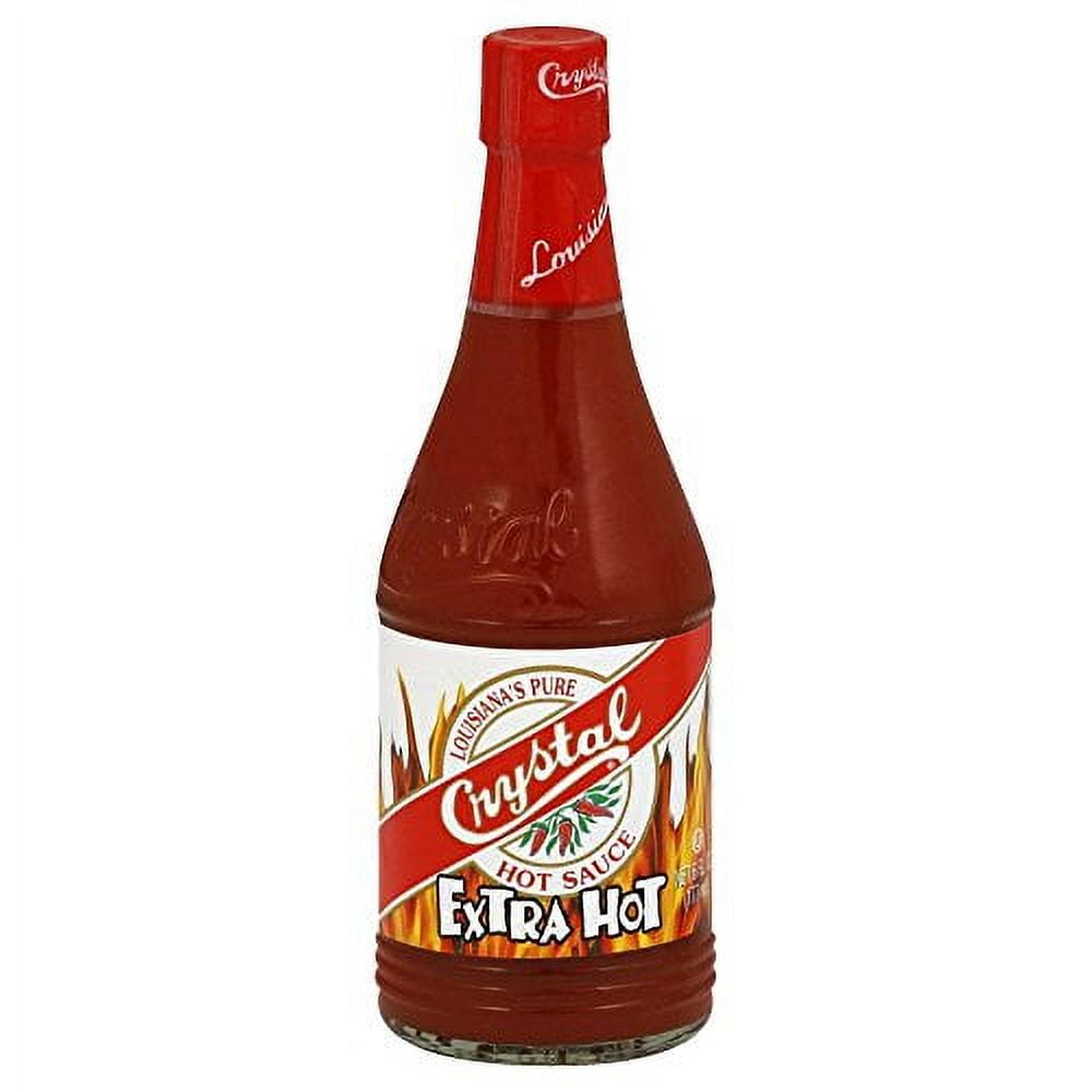 (4 pack) Crystal Louisiana's Pure Hot Sauce, Extra Hot, 6 Ounce Bottle