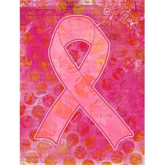 Carolines Treasures SB3094CHF Artsy Breast Cancer Pink Ribbon Flag Canvas House Size