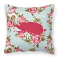 thumbnail image 2 of Carolines Treasures Beetle Shabby Chic Blue Roses Canvas Fabric Decorative Pillow BB1064 18H x18W multicolor, 2 of 2
