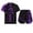 Purple, variant on Kids Boys Boxing Uniform 2 Piece Kickboxing MMA Training Clothes T-Shirt with Trunk Kickboxing Costume Blue 16