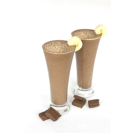 Canvas Print Healthy Chocolate Glass Milkshake Smoothie Banana Stretched Canvas 10 x