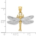thumbnail image 3 of Real 14kt Two-tone Dragonfly Pendant; for Adults and Teens; for Women and Men, 3 of 3