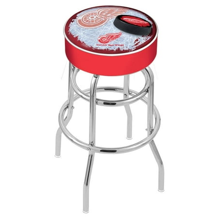 Wildcats Double Rung Vinyl - Detroit Red Wings 25 Inch L7C1 Cushion Seat With Double Rung Chrome Base Bar Sto