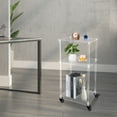 thumbnail image 2 of 3-Tier Acrylic Printer Stand Multifunctional Rolling Printer Cart Storage Shelf Free Standing 15.7*11.8*29.5 in, 2 of 23