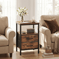 thumbnail image 6 of LIFERECORD Night Stand with 2 Fabric Drawers, Nightstand with Charging Station, End Tables with Storage Shelf for Small Spaces, Bedside Table Side Tables for Bedroom, Rustic Brown, 6 of 7