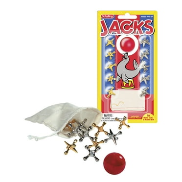Schylling Old Fashioned Metal Jacks & Rubber Ball Game, Novelty & Gag Toys for Children Ages 6 
