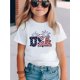 thumbnail image 1 of July Patriotic T-Shirt for Boys & Girls - USA Flag & Fireworks Print, Loose Fit Breathable Short Sleeve Tee, Machine Washable 4th of July Independence Apparel, Casual Round Neck Holiday Shirt, 1 of 6