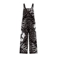 thumbnail image 5 of Gaecuw Jumpsuits for Women Casual Sleeveless Cold Shoulder Overall with Pockets Square Neck Band Collar Floral Printed Onesie One Piece Outfits Boho Casual Long Pants Wide Leg Summer Romper, 5 of 6