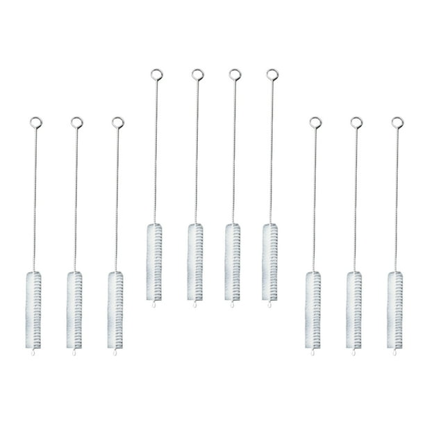 EeaseMX 20 cepillos de acero inoxidable para pajitas, limpiadores de vasos, cepillos, pajitas, suministros de limpieza (blancos)