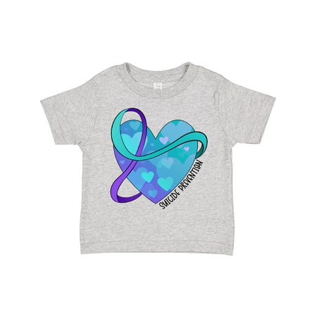 

Inktastic Suicide Prevention Awareness Purple and Teal Heart Ribbon Gift Toddler Boy or Toddler Girl T-Shirt