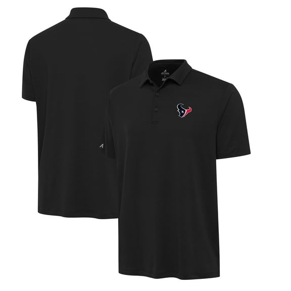 Men's Antigua Black Houston Texans Reprocess Polo