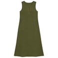 thumbnail image 4 of Maqroz Summer Dresses for Women Sleeveless Tank Maxi Dress Loose Fit Comfortable Cotton Linen Summer Sundresses Beach Vacation Holiday Outdoor Outfits Army Green M, 4 of 5
