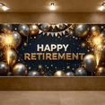 thumbnail image 6 of Elegant Balloon Design Happy Retirement Gold Celebration Banner for Indoor Decoration Office Party Event, 6 of 7