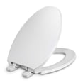 thumbnail image 1 of Asiento de inodoro WSSROGY alargado de plástico con cierre suave, blanco, 1 of 9