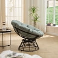 thumbnail image 6 of S-HOME Ergonomic Brown Frame Wicker Papasan Chair with Thick Cushion, 360 Degree Swivel for Living Room & Outdoors, Light Green, 6 of 16