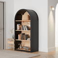 thumbnail image 5 of Tcbosik 4-Tier Arched Bookshelf, Farmhouse Display Storage Rack, Bookcase with Open Shelves, Indoor Plant Stand for Home Office, Black, 5 of 9