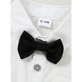 thumbnail image 4 of CARETOO Toddler Boy Suit 4Pcs Formal Outfits Shirt Tie Jacket Suspender Pants Clothes Cotton Fabric, 4 of 19