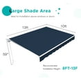 thumbnail image 4 of AECOJOY 13' x 10' Manual Retractable Patio Awning,Outdoor Awning Retractable Sunshade Shelter in Dark Blue, 4 of 8