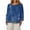 #02Blue, variant on Women Vintage Floral Border Print Blouses Loose Crew Neck 3/4 Sleeve Lightweight Casual Shirts Retro Distressed Botanical Printed Tunic Tops for Daily Vacation Green L