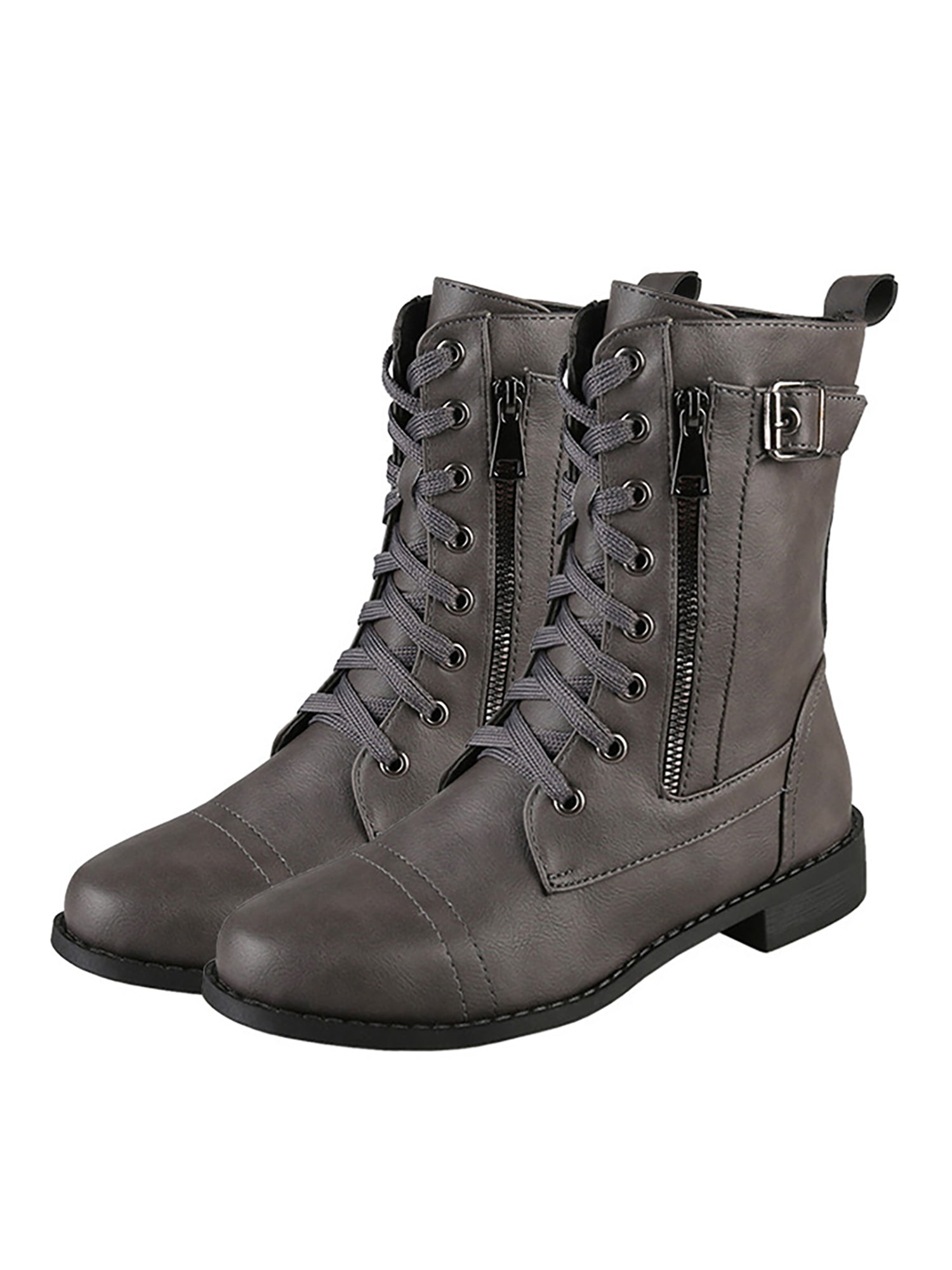 Simanlan Women's Mid Calf Combat Boots